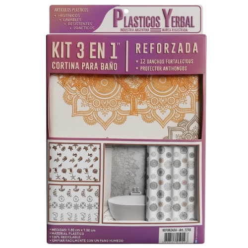 CORTINA DE BAÑO PLASTICA REFORZADA